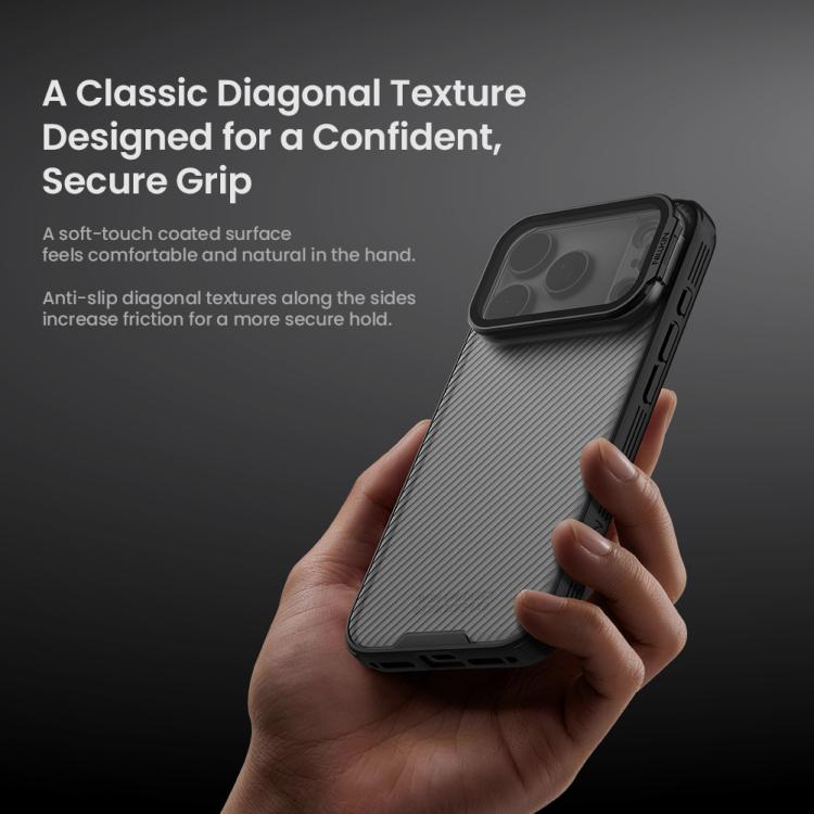 NILLKIN Schwarzer Spiegel Prop CD Textur Transparente Spiegelabdeckung Handyhülle, Für iPhone 17 Pro Max, Für iPhone 17 Pro