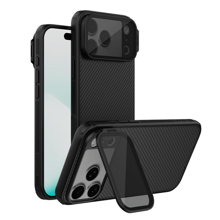 NILLKIN Schwarzer Spiegel Prop CD Textur Transparente Spiegelabdeckung Handyhülle, Für iPhone 17 Pro Max, Für iPhone 17 Pro