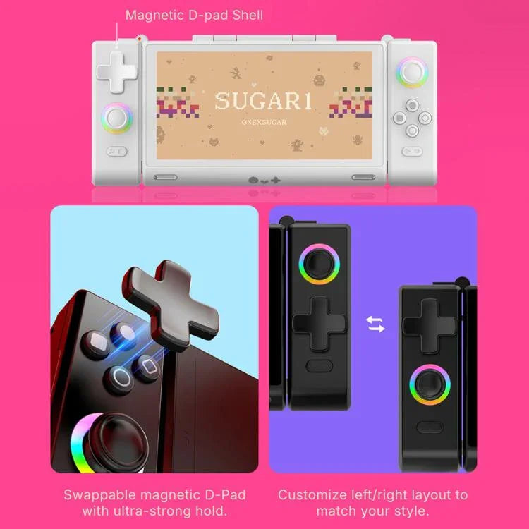 ONE-NETBOOK Sugar 1 Dual-Screen-Handheld-Spielekonsole, Android 14 Snapdragon G3 Gen3, 16 GB + 512 GB