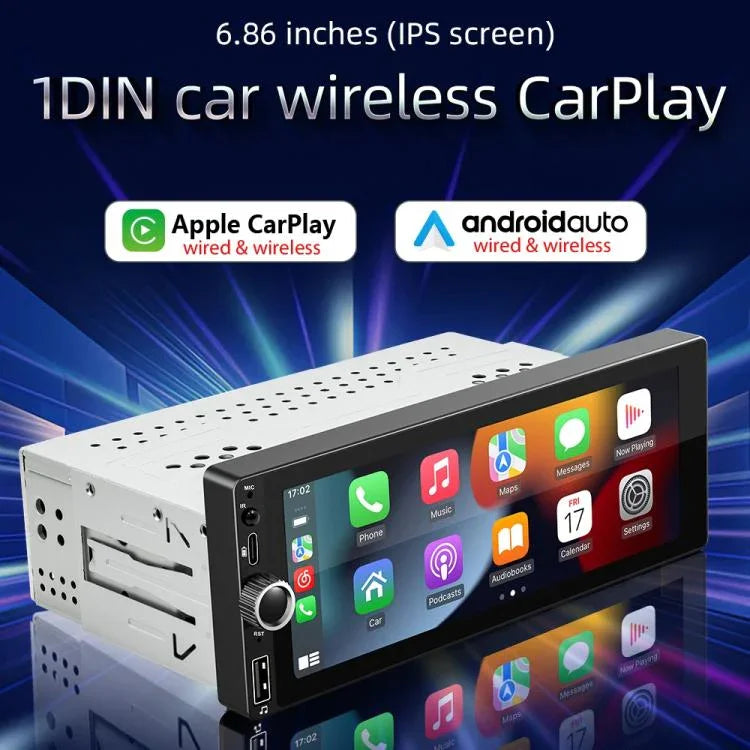 F6021 6,86 Zoll IPS-Bildschirm Auto 1Din MP5 Player Unterstützung CarPlay & Android Auto, F6021