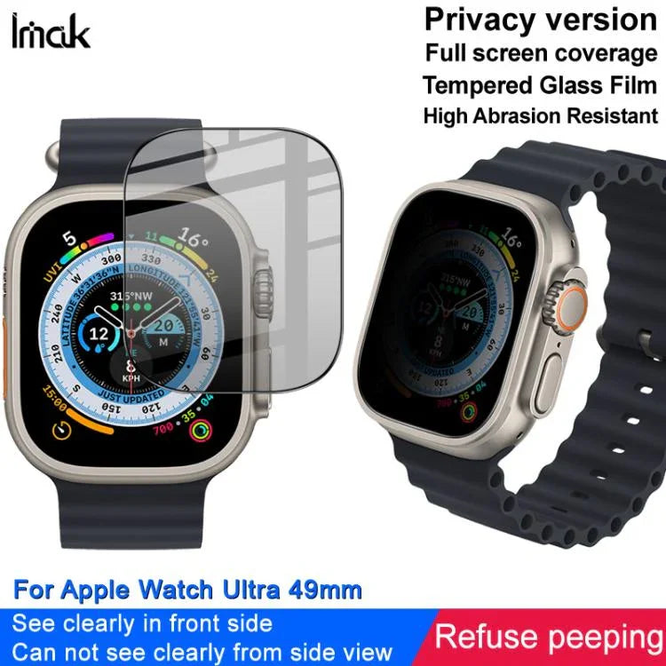imak HD Vollbild-Sichtschutzfolie aus gehärtetem Glas, für Apple Watch Ultra 1/2/3 49 mm