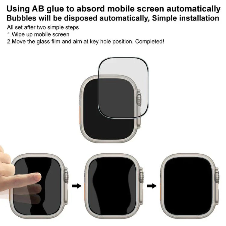 imak HD Vollbild-Sichtschutzfolie aus gehärtetem Glas, für Apple Watch Ultra 1/2/3 49 mm