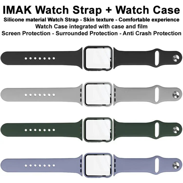 imak Integrierte Schutzhülle und Schutzfolie mit Silikonarmband, für Apple Watch SE 1/2/3/Serie 4/5/6 (44 mm) und Apple Watch SE 1/2/3/Serie 4/5/6 (40 mm)