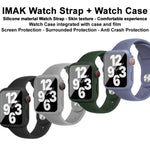 imak Integrierte Schutzhülle und Schutzfolie mit Silikonarmband, für Apple Watch SE 1/2/3/Serie 4/5/6 (44 mm) und Apple Watch SE 1/2/3/Serie 4/5/6 (40 mm)