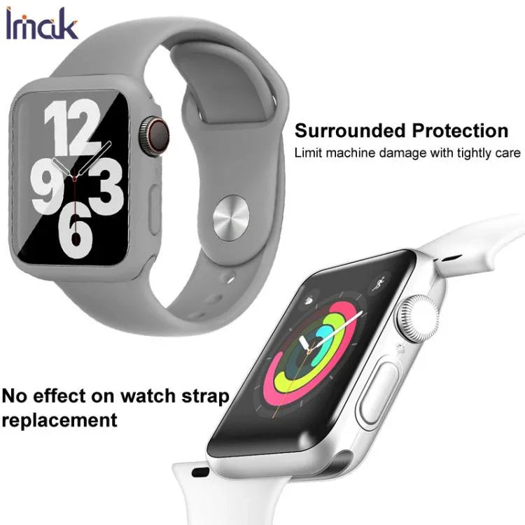 imak Integrierte Schutzhülle und Schutzfolie mit Silikonarmband, für Apple Watch SE 1/2/3/Serie 4/5/6 (44 mm) und Apple Watch SE 1/2/3/Serie 4/5/6 (40 mm)