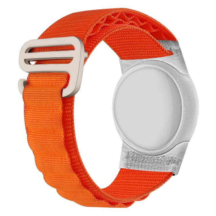 xDfind Silberne Schnalle Schlaufen Nylon-Band Stil Anti-Verlust Tracker Schutzcover, Für AirTag 2. Gen / AirTag 1. Gen