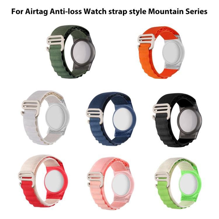xDfind Silberne Schnalle Schlaufen Nylon-Band Stil Anti-Verlust Tracker Schutzcover, Für AirTag 2. Gen / AirTag 1. Gen