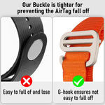 xDfind Silberne Schnalle Schlaufen Nylon-Band Stil Anti-Verlust Tracker Schutzcover, Für AirTag 2. Gen / AirTag 1. Gen