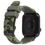 xDfind Schwarzes Silikon-Armband mit Camouflage-Muster, passend für Apple Watch 42 / 44 / 45 / 46 / 49 mm, Apple Watch 38 / 40 / 41 / S10 42 mm