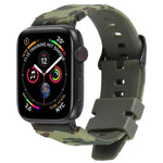 xDfind Schwarzes Silikon-Armband mit Camouflage-Muster, passend für Apple Watch 42 / 44 / 45 / 46 / 49 mm, Apple Watch 38 / 40 / 41 / S10 42 mm