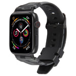 xDfind Schwarzes Silikon-Armband mit Camouflage-Muster, passend für Apple Watch 42 / 44 / 45 / 46 / 49 mm, Apple Watch 38 / 40 / 41 / S10 42 mm