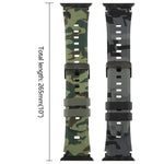 xDfind Schwarzes Silikon-Armband mit Camouflage-Muster, passend für Apple Watch 42 / 44 / 45 / 46 / 49 mm, Apple Watch 38 / 40 / 41 / S10 42 mm
