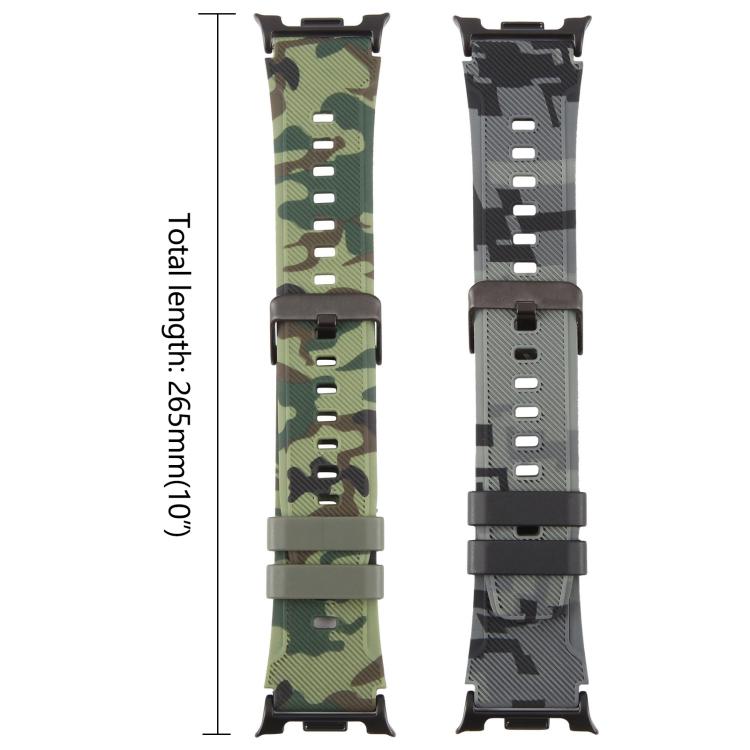 xDfind Schwarzes Silikon-Uhrenarmband mit Camouflage-Muster, passend für Samsung Galaxy Watch Ultra / Ultra 2025 und Samsung Galaxy Watch8 / Watch8 Classic