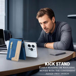 BFK31 Colorblock Reißverschluss MagSafe Magnetische Leder-Kartenhülle
