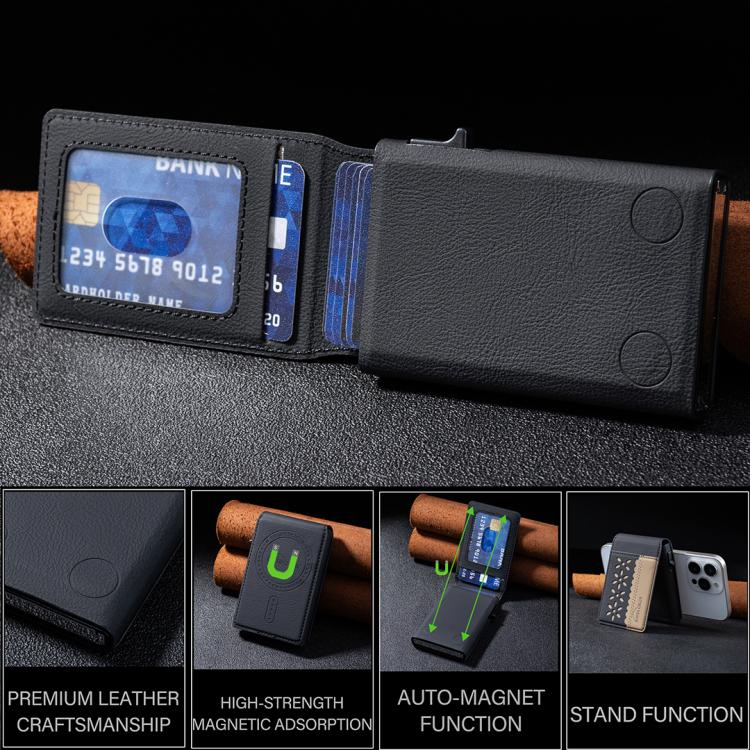 BFK30 Colorblock Blumen Magsafe Magnetische Leder-Kartenhülle