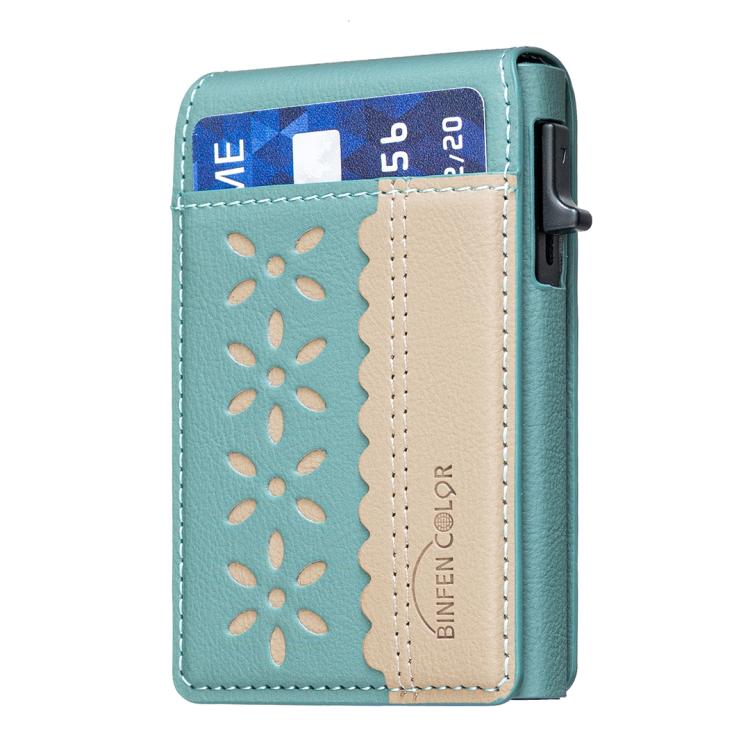 BFK30 Colorblock Blumen Magsafe Magnetische Leder-Kartenhülle