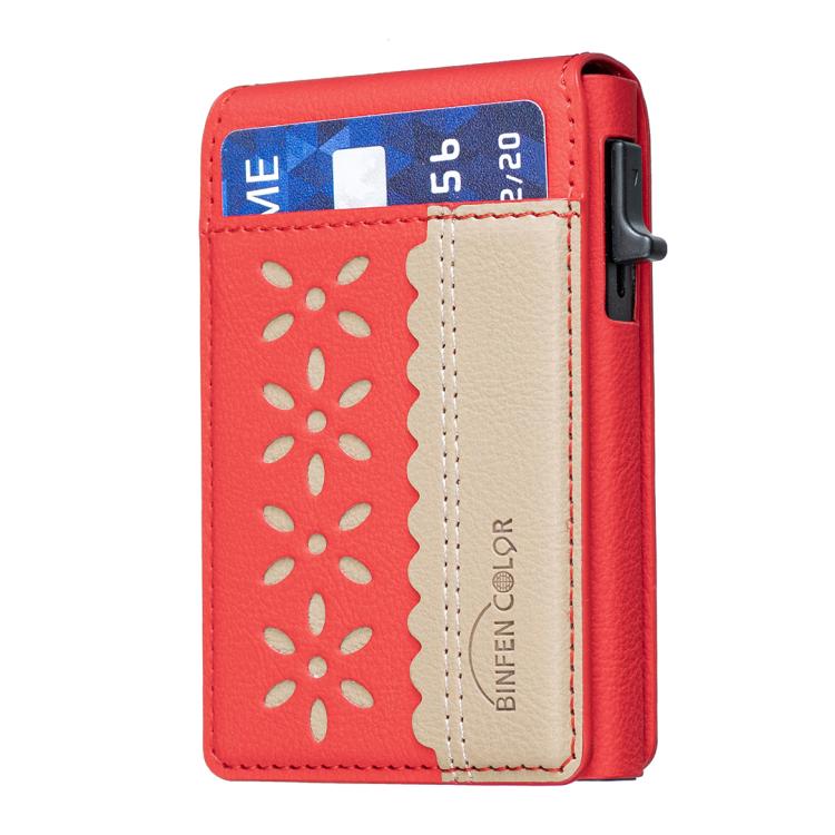 BFK30 Colorblock Blumen Magsafe Magnetische Leder-Kartenhülle