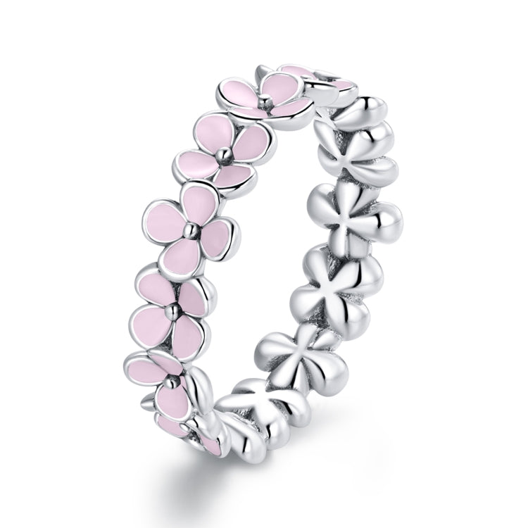 S925 Sterling-Silber Damenring Rosa Kranz, 6, 7, 8