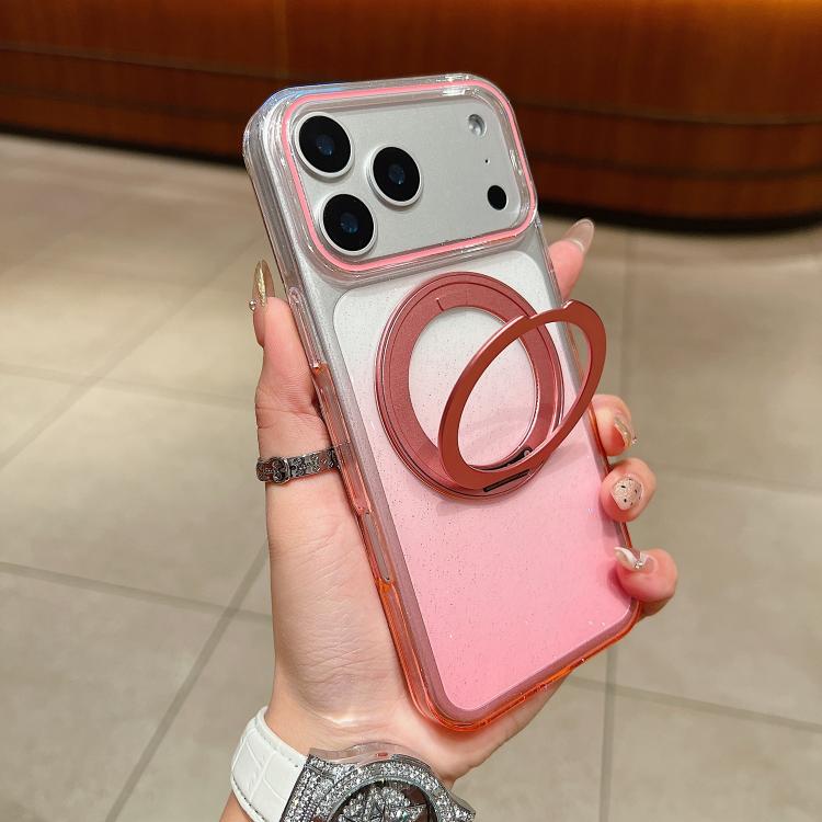 Transparenter Farbverlauf 360-Grad-Drehhalter MagSafe Handyhülle, Für iPhone 17 Pro Max, Für iPhone 17 Pro, Für iPhone 17, Für iPhone Air, Für iPhone 16 Pro Max, Für iPhone 16 Pro, Für iPhone 16 Plus, Für iPhone 16