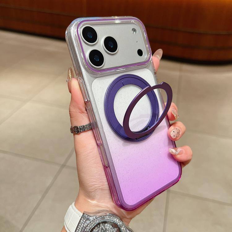 Transparenter Farbverlauf 360-Grad-Drehhalter MagSafe Handyhülle, Für iPhone 17 Pro Max, Für iPhone 17 Pro, Für iPhone 17, Für iPhone Air, Für iPhone 16 Pro Max, Für iPhone 16 Pro, Für iPhone 16 Plus, Für iPhone 16