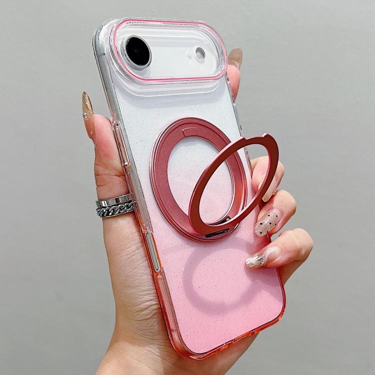 Transparenter Farbverlauf 360-Grad-Drehhalter MagSafe Handyhülle, Für iPhone 17 Pro Max, Für iPhone 17 Pro, Für iPhone 17, Für iPhone Air, Für iPhone 16 Pro Max, Für iPhone 16 Pro, Für iPhone 16 Plus, Für iPhone 16