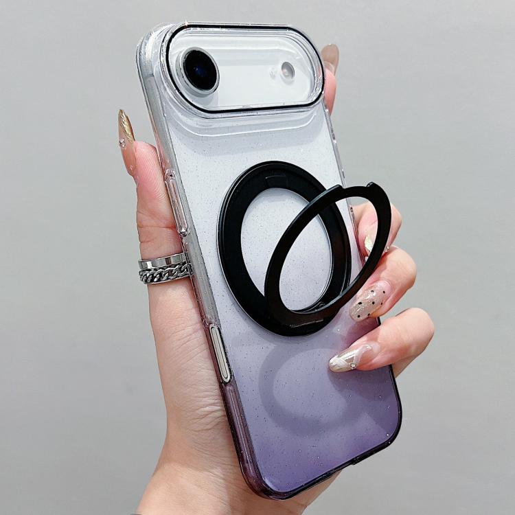 Transparenter Farbverlauf 360-Grad-Drehhalter MagSafe Handyhülle, Für iPhone 17 Pro Max, Für iPhone 17 Pro, Für iPhone 17, Für iPhone Air, Für iPhone 16 Pro Max, Für iPhone 16 Pro, Für iPhone 16 Plus, Für iPhone 16