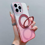 Transparenter Farbverlauf 360-Grad-Drehhalter MagSafe Handyhülle, Für iPhone 17 Pro Max, Für iPhone 17 Pro, Für iPhone 17, Für iPhone Air, Für iPhone 16 Pro Max, Für iPhone 16 Pro, Für iPhone 16 Plus, Für iPhone 16