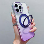 Transparenter Farbverlauf 360-Grad-Drehhalter MagSafe Handyhülle, Für iPhone 17 Pro Max, Für iPhone 17 Pro, Für iPhone 17, Für iPhone Air, Für iPhone 16 Pro Max, Für iPhone 16 Pro, Für iPhone 16 Plus, Für iPhone 16