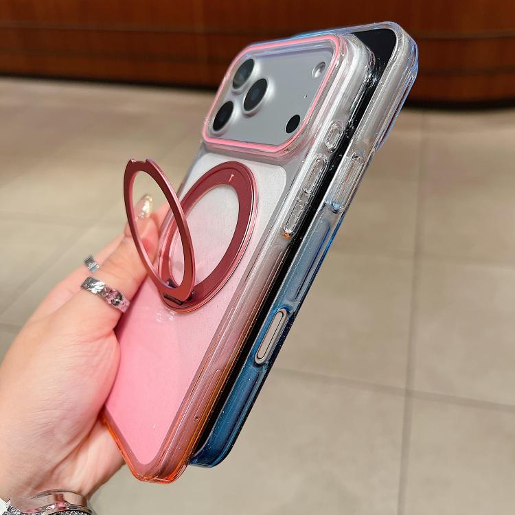 Transparenter Farbverlauf 360-Grad-Drehhalter MagSafe Handyhülle, Für iPhone 17 Pro Max, Für iPhone 17 Pro, Für iPhone 17, Für iPhone Air, Für iPhone 16 Pro Max, Für iPhone 16 Pro, Für iPhone 16 Plus, Für iPhone 16