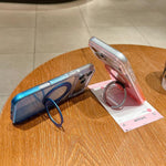 Transparenter Farbverlauf 360-Grad-Drehhalter MagSafe Handyhülle, Für iPhone 17 Pro Max, Für iPhone 17 Pro, Für iPhone 17, Für iPhone Air, Für iPhone 16 Pro Max, Für iPhone 16 Pro, Für iPhone 16 Plus, Für iPhone 16