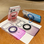 Transparenter Farbverlauf 360-Grad-Drehhalter MagSafe Handyhülle, Für iPhone 17 Pro Max, Für iPhone 17 Pro, Für iPhone 17, Für iPhone Air, Für iPhone 16 Pro Max, Für iPhone 16 Pro, Für iPhone 16 Plus, Für iPhone 16