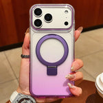 Transparenter Farbverlauf Metallring-Halter MagSafe Handyhülle, Für iPhone 17 Pro Max, Für iPhone 17 Pro, Für iPhone 17, Für iPhone Air, Für iPhone 16 Pro Max, Für iPhone 16 Pro, Für iPhone 16 Plus, Für iPhone 16