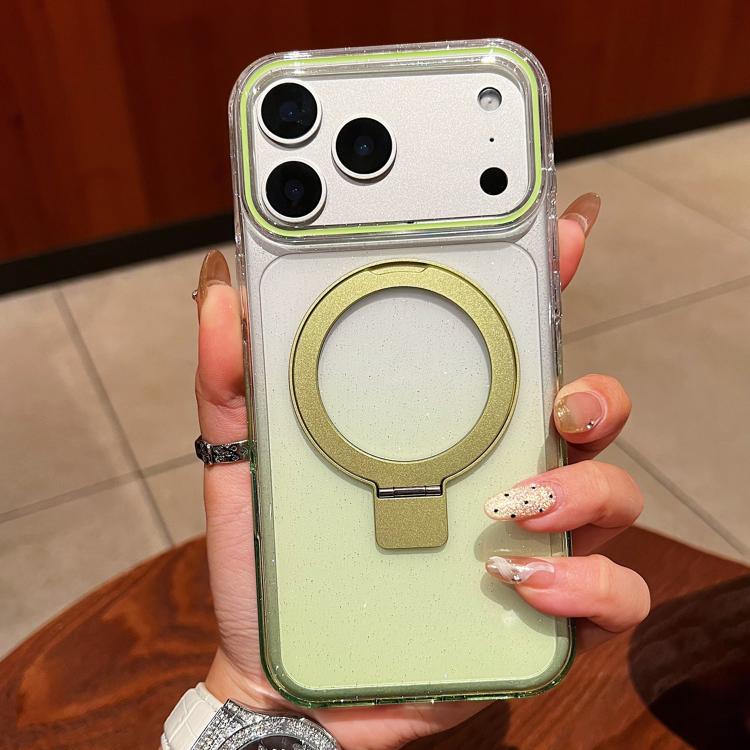 Transparenter Farbverlauf Metallring-Halter MagSafe Handyhülle, Für iPhone 17 Pro Max, Für iPhone 17 Pro, Für iPhone 17, Für iPhone Air, Für iPhone 16 Pro Max, Für iPhone 16 Pro, Für iPhone 16 Plus, Für iPhone 16