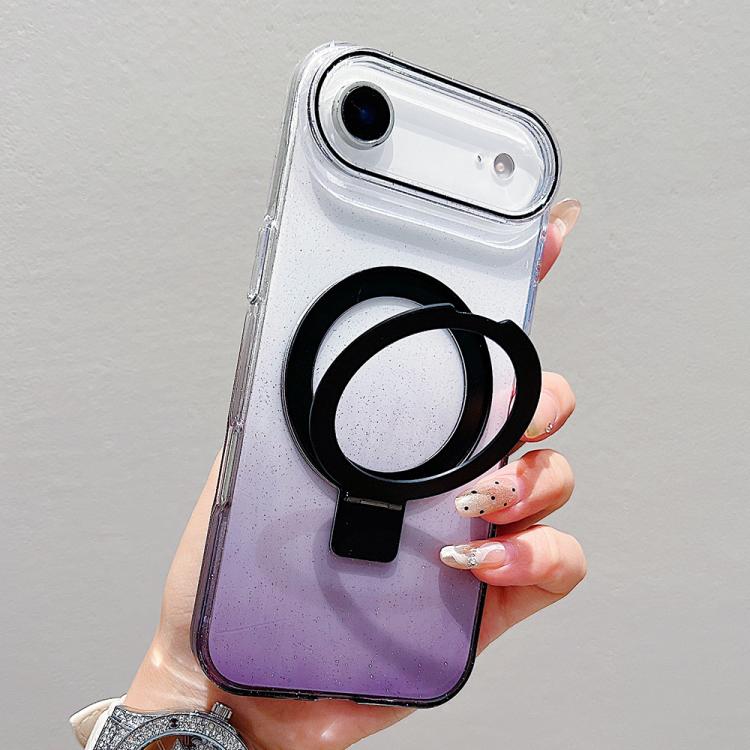 Transparenter Farbverlauf Metallring-Halter MagSafe Handyhülle, Für iPhone 17 Pro Max, Für iPhone 17 Pro, Für iPhone 17, Für iPhone Air, Für iPhone 16 Pro Max, Für iPhone 16 Pro, Für iPhone 16 Plus, Für iPhone 16