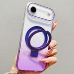 Transparenter Farbverlauf Metallring-Halter MagSafe Handyhülle, Für iPhone 17 Pro Max, Für iPhone 17 Pro, Für iPhone 17, Für iPhone Air, Für iPhone 16 Pro Max, Für iPhone 16 Pro, Für iPhone 16 Plus, Für iPhone 16
