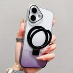 Transparenter Farbverlauf Metallring-Halter MagSafe Handyhülle, Für iPhone 17 Pro Max, Für iPhone 17 Pro, Für iPhone 17, Für iPhone Air, Für iPhone 16 Pro Max, Für iPhone 16 Pro, Für iPhone 16 Plus, Für iPhone 16