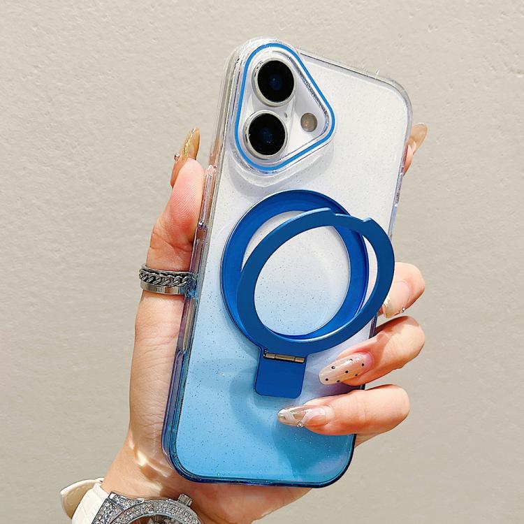 Transparenter Farbverlauf Metallring-Halter MagSafe Handyhülle, Für iPhone 17 Pro Max, Für iPhone 17 Pro, Für iPhone 17, Für iPhone Air, Für iPhone 16 Pro Max, Für iPhone 16 Pro, Für iPhone 16 Plus, Für iPhone 16