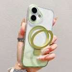 Transparenter Farbverlauf Metallring-Halter MagSafe Handyhülle, Für iPhone 17 Pro Max, Für iPhone 17 Pro, Für iPhone 17, Für iPhone Air, Für iPhone 16 Pro Max, Für iPhone 16 Pro, Für iPhone 16 Plus, Für iPhone 16