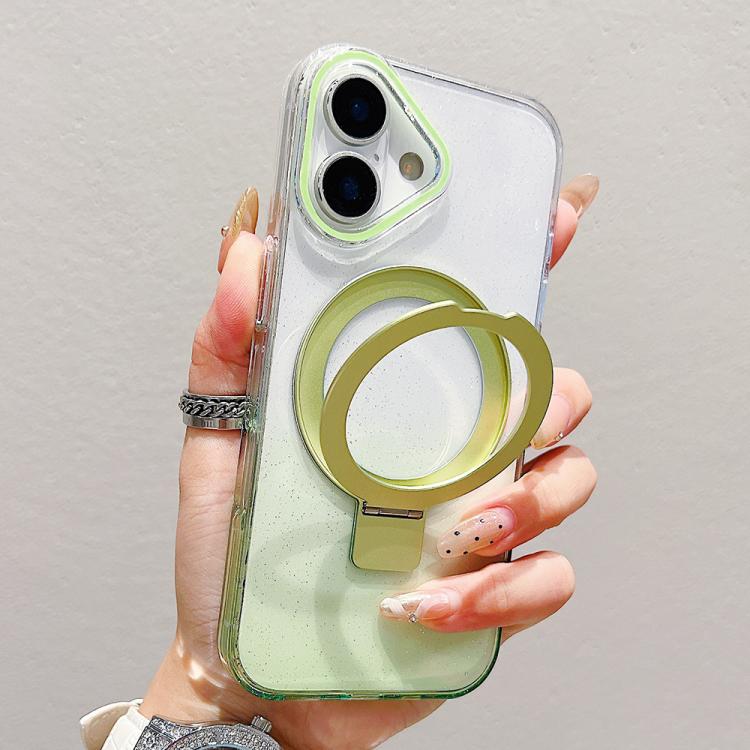 Transparenter Farbverlauf Metallring-Halter MagSafe Handyhülle, Für iPhone 17 Pro Max, Für iPhone 17 Pro, Für iPhone 17, Für iPhone Air, Für iPhone 16 Pro Max, Für iPhone 16 Pro, Für iPhone 16 Plus, Für iPhone 16