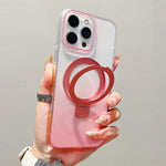 Transparenter Farbverlauf Metallring-Halter MagSafe Handyhülle, Für iPhone 17 Pro Max, Für iPhone 17 Pro, Für iPhone 17, Für iPhone Air, Für iPhone 16 Pro Max, Für iPhone 16 Pro, Für iPhone 16 Plus, Für iPhone 16