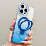 Transparenter Farbverlauf Metallring-Halter MagSafe Handyhülle, Für iPhone 17 Pro Max, Für iPhone 17 Pro, Für iPhone 17, Für iPhone Air, Für iPhone 16 Pro Max, Für iPhone 16 Pro, Für iPhone 16 Plus, Für iPhone 16