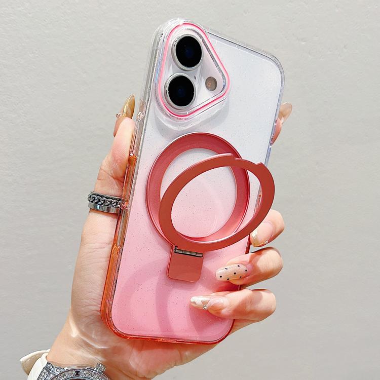 Transparenter Farbverlauf Metallring-Halter MagSafe Handyhülle, Für iPhone 17 Pro Max, Für iPhone 17 Pro, Für iPhone 17, Für iPhone Air, Für iPhone 16 Pro Max, Für iPhone 16 Pro, Für iPhone 16 Plus, Für iPhone 16