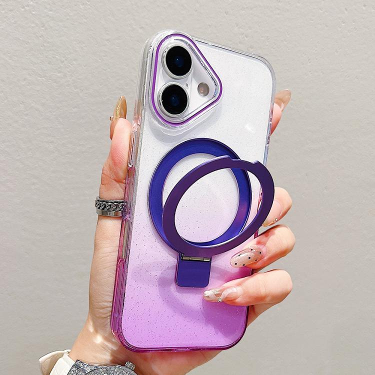Transparenter Farbverlauf Metallring-Halter MagSafe Handyhülle, Für iPhone 17 Pro Max, Für iPhone 17 Pro, Für iPhone 17, Für iPhone Air, Für iPhone 16 Pro Max, Für iPhone 16 Pro, Für iPhone 16 Plus, Für iPhone 16