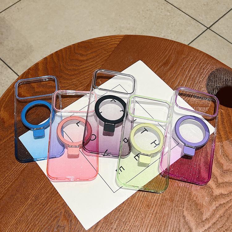 Transparenter Farbverlauf Metallring-Halter MagSafe Handyhülle, Für iPhone 17 Pro Max, Für iPhone 17 Pro, Für iPhone 17, Für iPhone Air, Für iPhone 16 Pro Max, Für iPhone 16 Pro, Für iPhone 16 Plus, Für iPhone 16