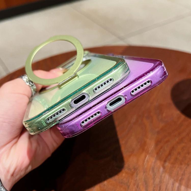 Transparenter Farbverlauf Metallring-Halter MagSafe Handyhülle, Für iPhone 17 Pro Max, Für iPhone 17 Pro, Für iPhone 17, Für iPhone Air, Für iPhone 16 Pro Max, Für iPhone 16 Pro, Für iPhone 16 Plus, Für iPhone 16