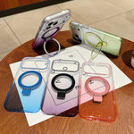 Transparenter Farbverlauf Metallring-Halter MagSafe Handyhülle, Für iPhone 17 Pro Max, Für iPhone 17 Pro, Für iPhone 17, Für iPhone Air, Für iPhone 16 Pro Max, Für iPhone 16 Pro, Für iPhone 16 Plus, Für iPhone 16