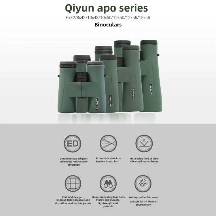 SKY ROVER Qinyun Wasserdichtes APO Handfernglas, 6x32, 8x42, 10x42, 12x50, 12x56, 15x56