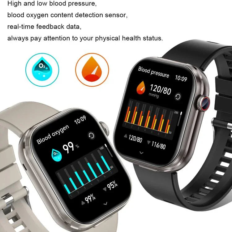 T99 Smartwatch mit 2,02-Zoll-Quadratbildschirm, Bluetooth-Kopfhörer, IP67 wasserdicht, unterstützt Blutsauerstoffmessung