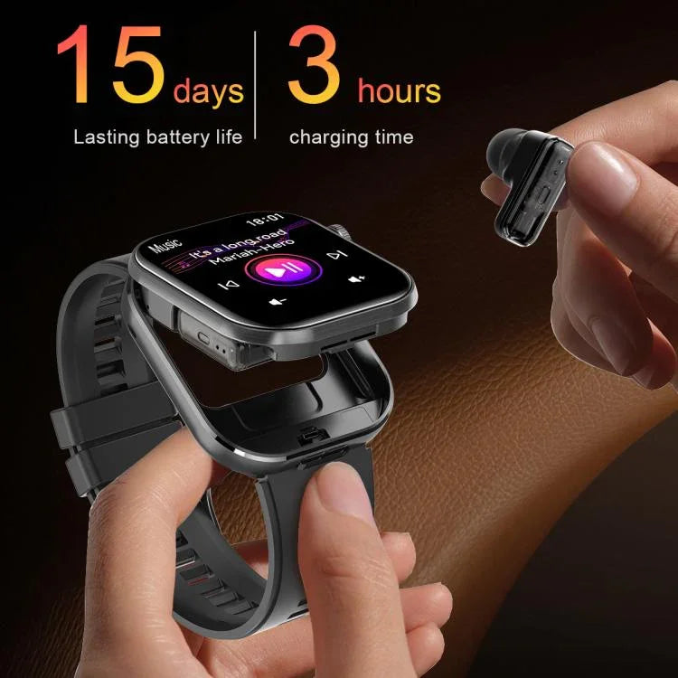 T99 Smartwatch mit 2,02-Zoll-Quadratbildschirm, Bluetooth-Kopfhörer, IP67 wasserdicht, unterstützt Blutsauerstoffmessung