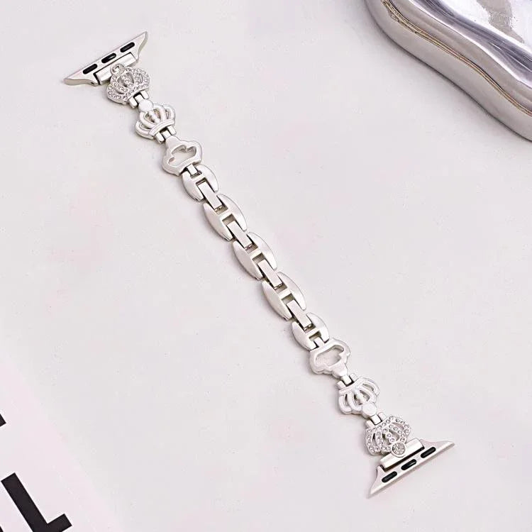 xDfind Kronen-Kettenarmband mit Diamanten, Metallarmband für Apple Watch 42 / 44 / 45 / 46 / 49 mm, für Apple Watch 38 / 40 / 41 / S11 42 mm